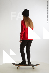 Sportswear Woman White Standing poses - ALL Slim long brown Standard Photoshoot  Academic