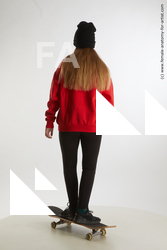 Sportswear Woman White Standing poses - ALL Slim long brown Standard Photoshoot  Academic