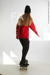 Sportswear Woman White Standing poses - ALL Slim long brown Standard Photoshoot  Academic