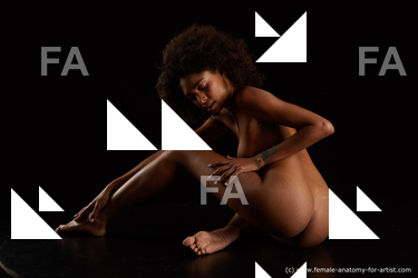 Nude Woman Black Sitting poses - ALL Slim medium black Sitting poses - simple Standard Photoshoot Pinup