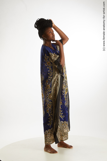 Woman Black Standing poses - ALL long black Standing poses - simple Standard Photoshoot Chubby Academic