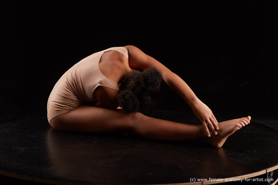 Underwear Woman Black Sitting poses - ALL Average medium black Standard Photoshoot  Academic