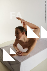 Nude Woman White Laying poses - ALL Slim Laying poses - on stomach short brown Standard Photoshoot Pinup