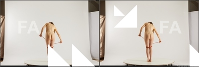 Nude Woman White Standing poses - ALL Slim Standing poses - bend over long brown 3D Stereoscopic poses Pinup