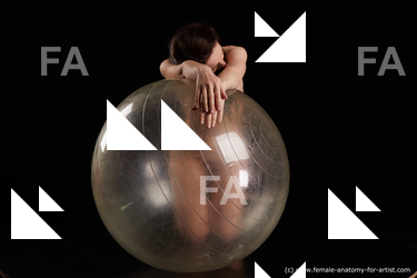 Nude Woman White Kneeling poses - ALL Average Kneeling poses - on both knees long brown Standard Photoshoot Pinup