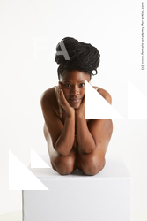 Underwear Woman Black Kneeling poses - ALL Average Kneeling poses - on both knees long black Standard Photoshoot Academic