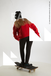 Sportswear Woman White Standing poses - ALL Slim long brown Standard Photoshoot  Academic