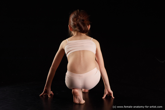 Underwear Woman White Kneeling poses - ALL Slim Kneeling poses - on one knee long brown Standard Photoshoot  Academic