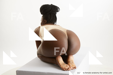 Underwear Woman Black Kneeling poses - ALL Average Kneeling poses - on both knees long black Standard Photoshoot Academic