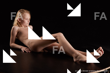 Underwear Woman White Laying poses - ALL Slim Laying poses - on back long blond Standard Photoshoot  Academic