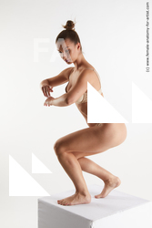 Underwear Woman White Sitting poses - ALL Slim long brown Sitting poses - on knees Standard Photoshoot Academic