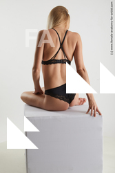 Underwear Woman White Sitting poses - ALL Slim long blond Sitting poses - simple Standard Photoshoot Academic