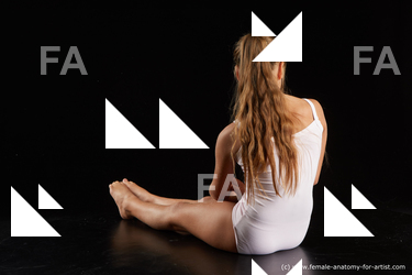 Underwear Woman White Sitting poses - ALL Slim long brown Sitting poses - simple Standard Photoshoot  Academic