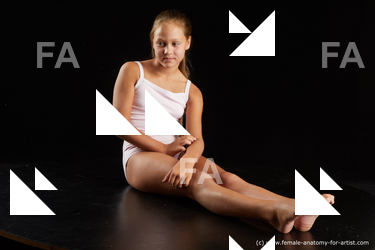 Underwear Woman White Sitting poses - ALL Slim long brown Sitting poses - simple Standard Photoshoot  Academic