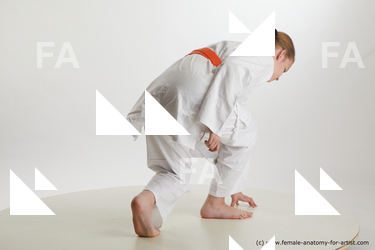 Sportswear Woman White Kneeling poses - ALL Slim Kneeling poses - on one knee long brown Standard Photoshoot  Academic