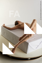 Nude Woman White Laying poses - ALL Underweight Laying poses - on back medium brown Standard Photoshoot Pinup