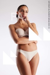 Underwear Woman White Standing poses - ALL Slim long brown Standing poses - simple Standard Photoshoot Pinup