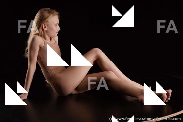 Underwear Woman White Sitting poses - ALL Slim long blond Sitting poses - simple Standard Photoshoot  Academic