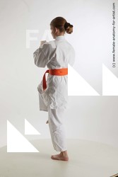 Sportswear Martial art Woman White Standing poses - ALL Slim long brown Standing poses - simple Standard Photoshoot  Academic