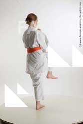 Sportswear Martial art Woman White Standing poses - ALL Slim long brown Standing poses - simple Standard Photoshoot  Academic
