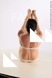 Underwear Woman White Sitting poses - ALL Athletic long brown Sitting poses - simple Standard Photoshoot Academic