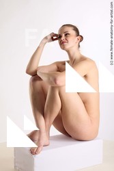 Nude Woman White Sitting poses - ALL Slim long brown Sitting poses - simple Standard Photoshoot Pinup