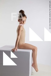 Underwear Woman White Sitting poses - ALL Slim long brown Sitting poses - simple Standard Photoshoot  Academic