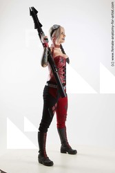 Fighting with gun Woman White Standing poses - ALL Slim long blond Standing poses - simple Standard Photoshoot Academic