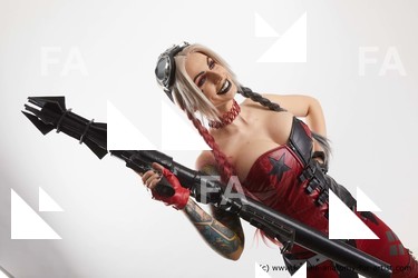 Fighting with gun Woman White Standing poses - ALL Slim long blond Standing poses - simple Standard Photoshoot Academic