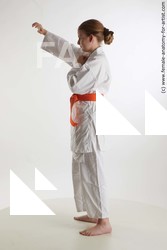 Sportswear Martial art Woman White Standing poses - ALL Slim long brown Standing poses - simple Standard Photoshoot  Academic