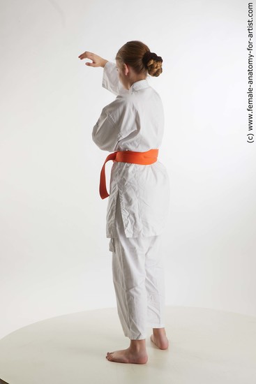 Sportswear Martial art Woman White Standing poses - ALL Slim long brown Standing poses - simple Standard Photoshoot  Academic