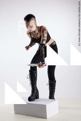 Casual Woman White Standing poses - ALL Slim Standing poses - bend over short black Standard Photoshoot Academic