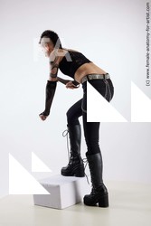 Casual Woman White Standing poses - ALL Slim Standing poses - bend over short black Standard Photoshoot Academic