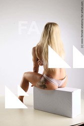 Underwear Woman White Sitting poses - ALL Muscular long blond Sitting poses - simple Standard Photoshoot Academic