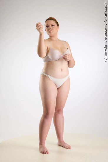 Underwear Woman White Standing poses - ALL long blond Standing poses - simple Standard Photoshoot Chubby Academic