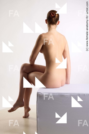 Nude Woman White Sitting poses - ALL Slim long brown Sitting poses - simple Standard Photoshoot Pinup