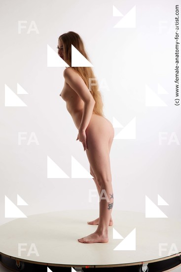 Nude Woman White Standing poses - ALL Slim long brown Standing poses - simple Standard Photoshoot Pinup