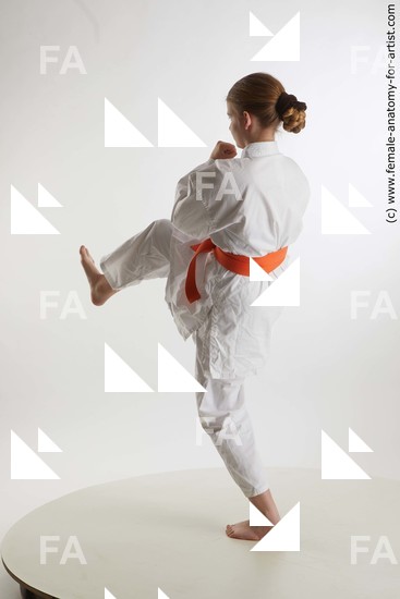 Sportswear Martial art Woman White Standing poses - ALL Slim long brown Standing poses - simple Standard Photoshoot  Academic