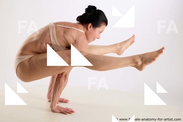 Underwear Woman White Sitting poses - ALL Athletic long brown Sitting poses - simple Standard Photoshoot Academic