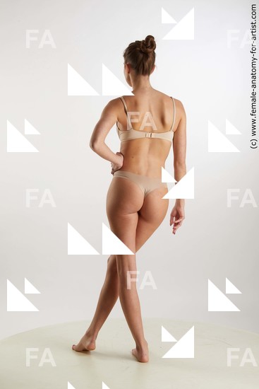 Underwear Woman White Standing poses - ALL Slim long brown Standing poses - simple Standard Photoshoot Academic