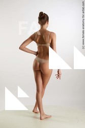 Underwear Woman White Standing poses - ALL Slim long brown Standing poses - simple Standard Photoshoot Academic