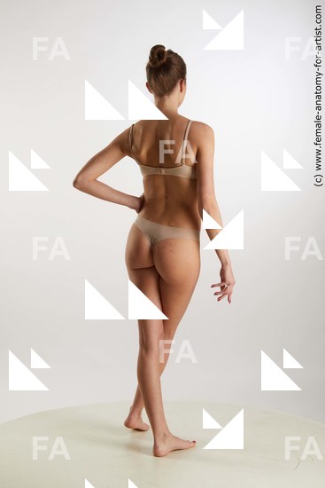 Underwear Woman White Standing poses - ALL Slim long brown Standing poses - simple Standard Photoshoot Academic