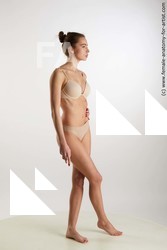 Underwear Woman White Standing poses - ALL Slim long brown Standing poses - simple Standard Photoshoot Academic