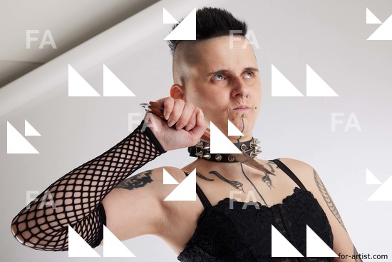 Casual Woman White Standing poses - ALL Slim short black Standing poses - simple Standard Photoshoot Pinup