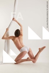 Nude Woman White Kneeling poses - ALL Slim Kneeling poses - on both knees medium brown Standard Photoshoot Pinup