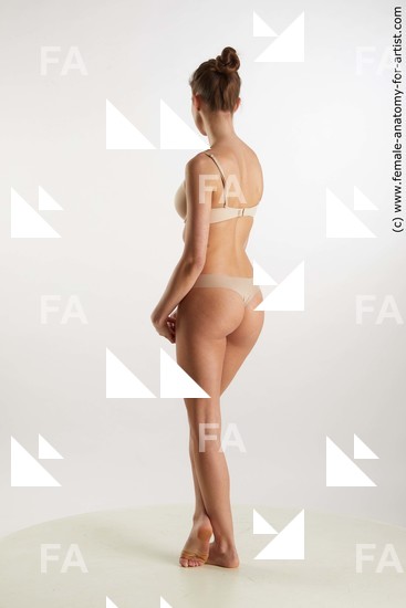 Underwear Woman White Standing poses - ALL Slim long brown Standing poses - simple Standard Photoshoot Academic