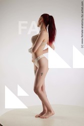 Underwear Woman White Standing poses - ALL Slim long red Standing poses - simple Standard Photoshoot Academic