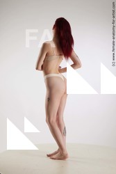 Underwear Woman White Standing poses - ALL Slim long red Standing poses - simple Standard Photoshoot Academic