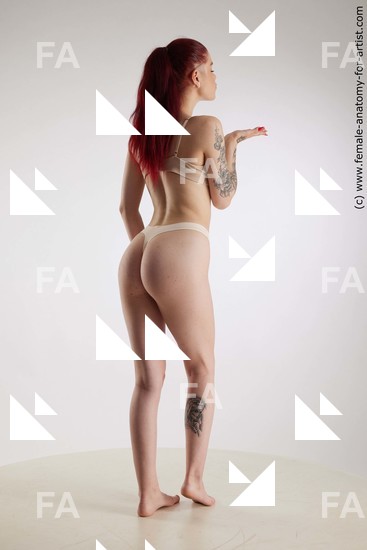 Underwear Woman White Standing poses - ALL Slim long red Standing poses - simple Standard Photoshoot Academic