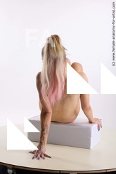 Nude Woman White Sitting poses - ALL Slim long blond Sitting poses - simple Standard Photoshoot Pinup